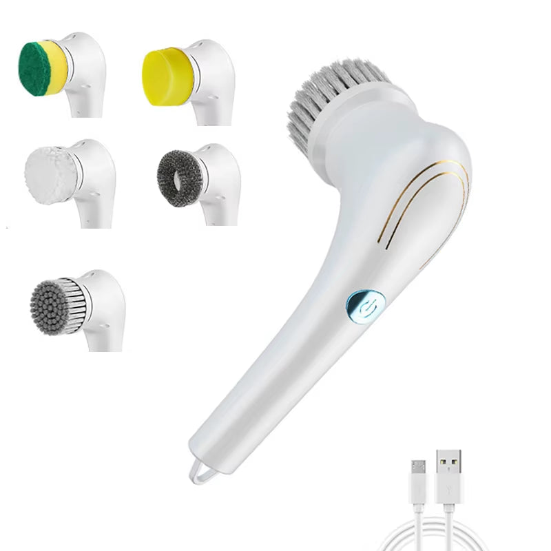 CleanMaster™ 6-in-1 Wireless Electric Scrub Brush – Adjustable Cleaning Tool for Bathroom, Kitchen & Window