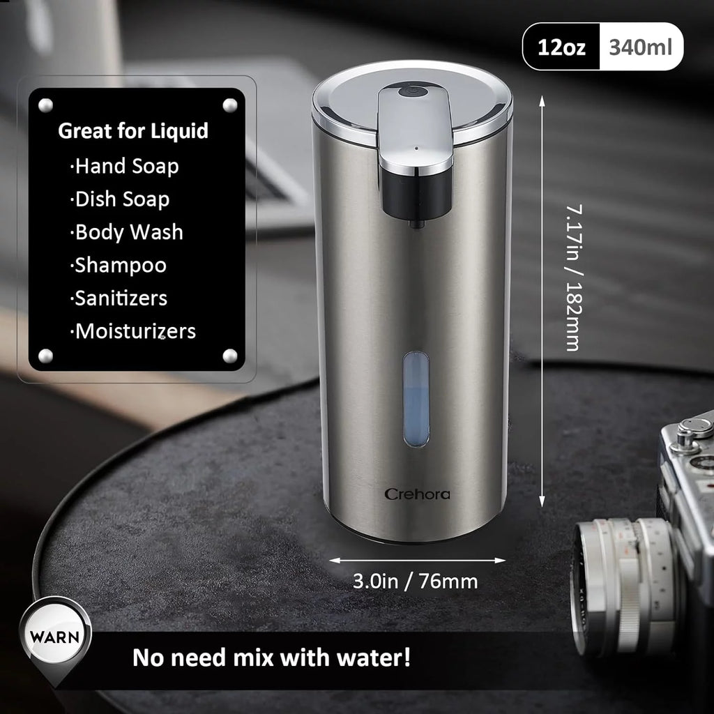 Automatic Soap Dispenser, Touchless Soap Dispenser, 3 Adjustable Volume Hand Free Soap Dispenser, Bathroom Soap Dispenser, Dish Soap Dispenser for Kitchen Bathroom, Liquid Soap Dispenser Black