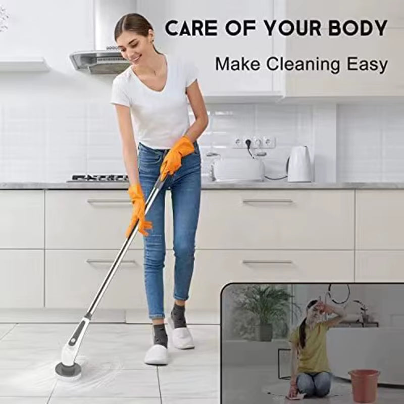 CleanMaster™ 6-in-1 Wireless Electric Scrub Brush – Adjustable Cleaning Tool for Bathroom, Kitchen & Window